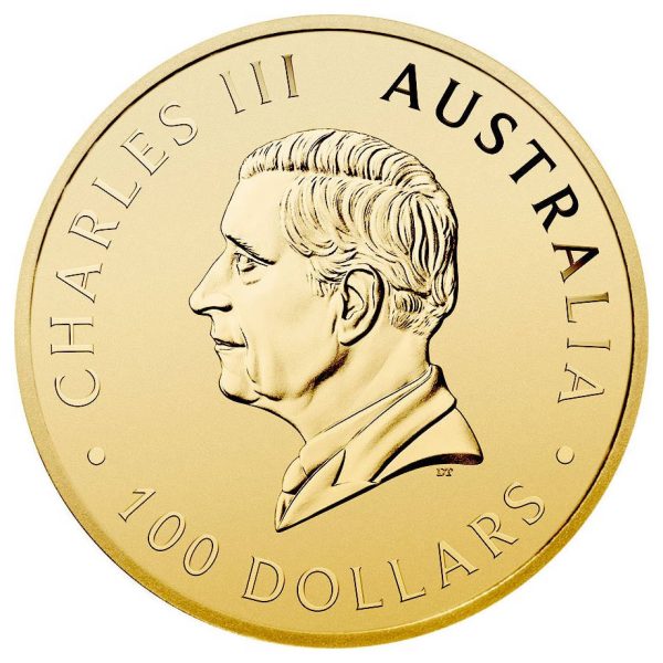 Investicijski zlatnik 100aud Klokan Kangaroo 1oz 2025 Australija, Kralj Charles III