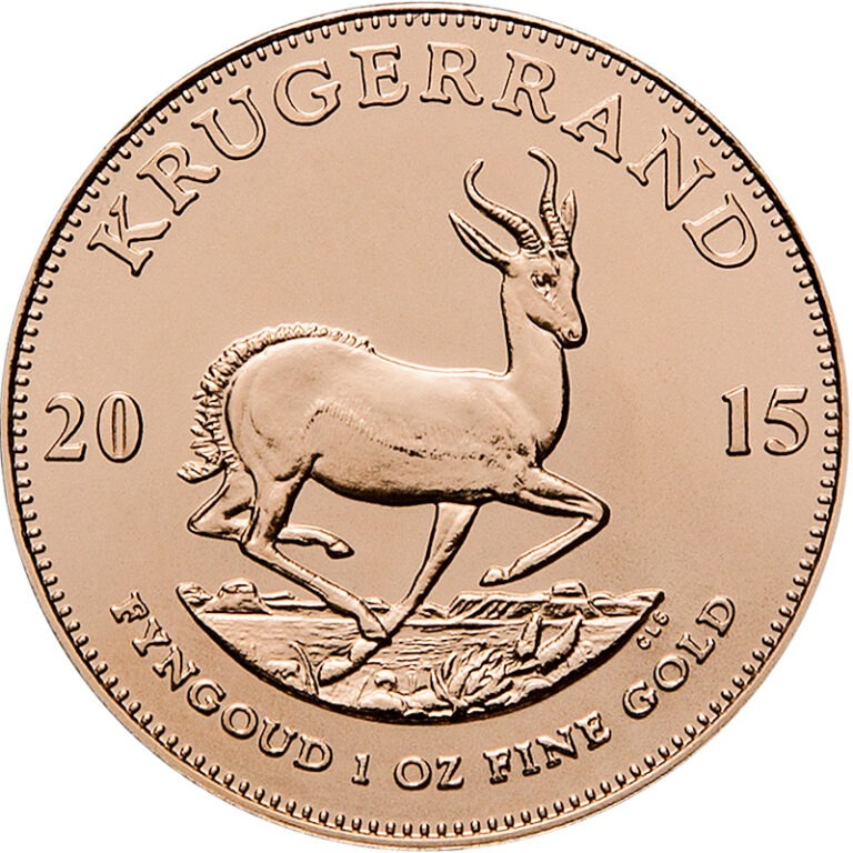 Zlatnik Krugerrand Springnbok jedna unca čiste mase zlata (31,103 grama), stražnja strana