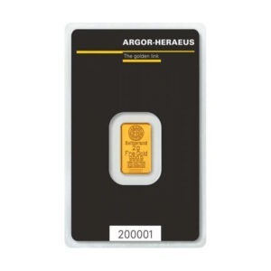 Zlatna poluga 2 grama Argor Heraeus prednja strana