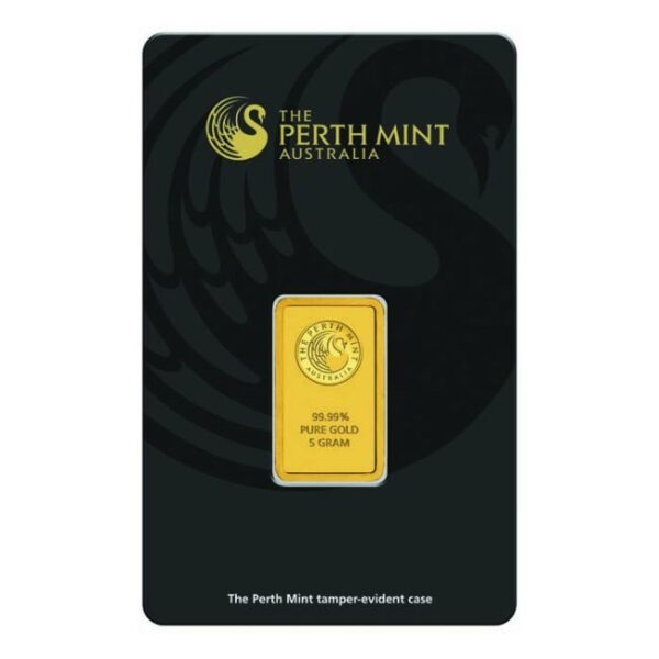 Zlatna poluga 5 grama Perth Mint prednja strana