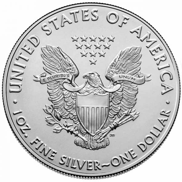 Srebrnjak Američki orao (American Eagle) mase 1 unce, prednja strana