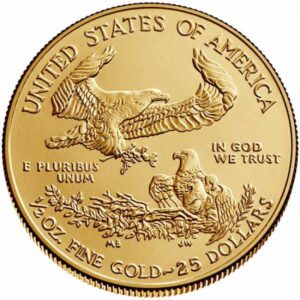 Zlatnik Američki orao (American Eagle) čista masa zlata pola (1/2) unce, prednja strana