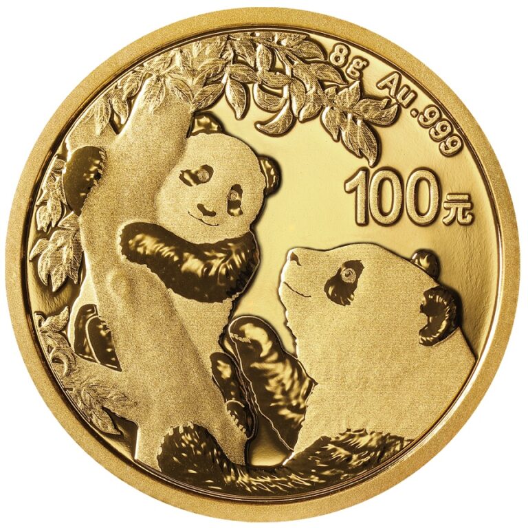 Zlatnik Kineski panda 8 grama, prednja strana