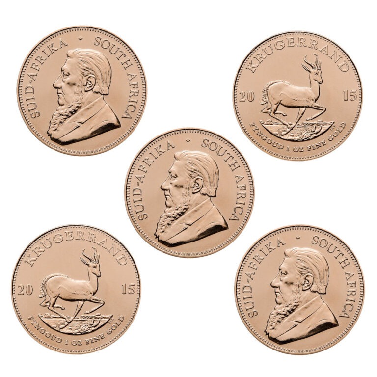 Zlatnik Krugerrand 1 unca, pet komada