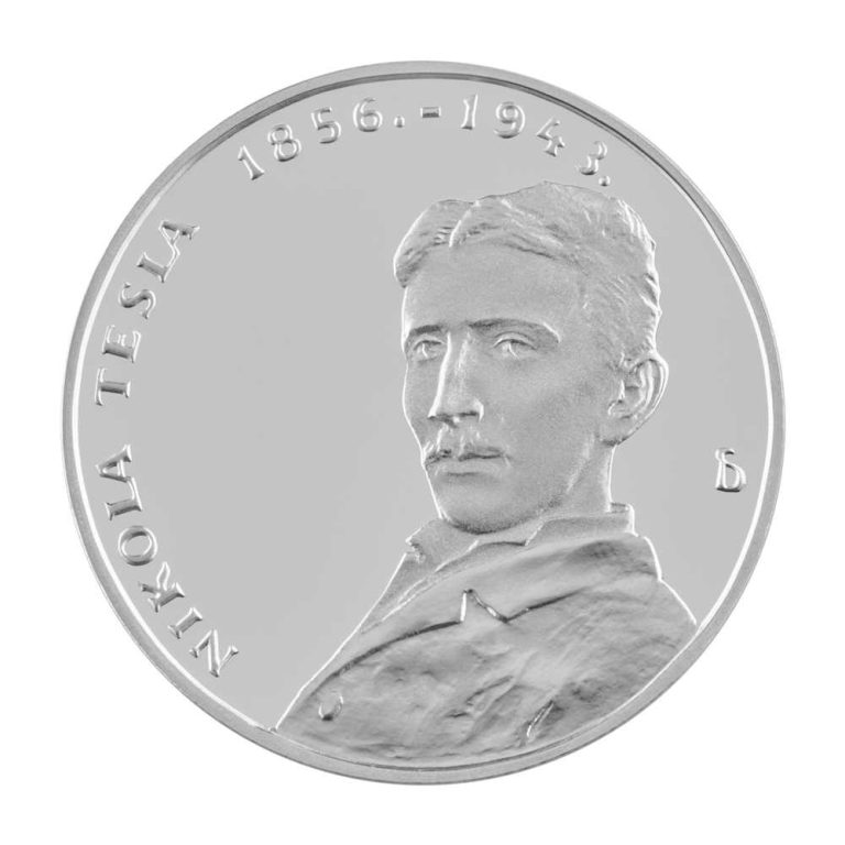 Srebrnjak 150 kuna Nikola Tesla, prednja strana