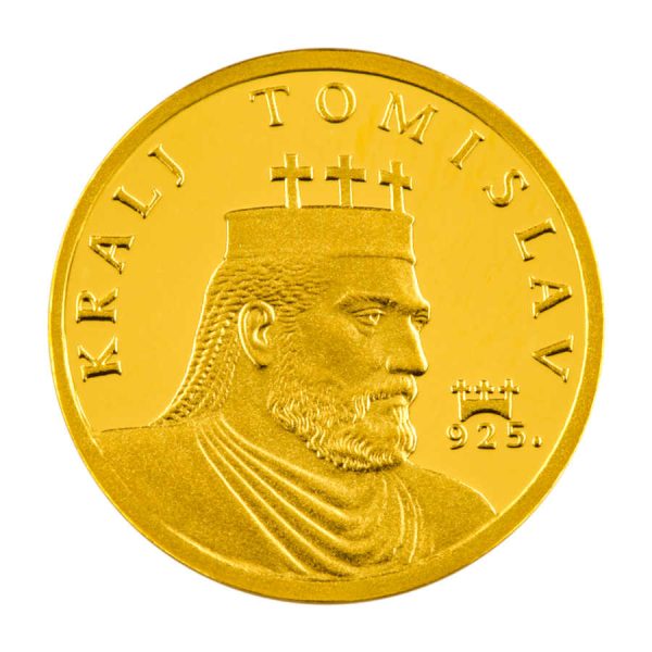 Zlatnik 20 kuna Kralj Tomislav, prednja strana