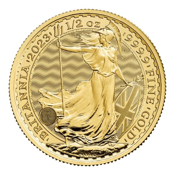 Zlatnik 50 funti GBP pola unce Britannia Charles III stražnja strana (revers)