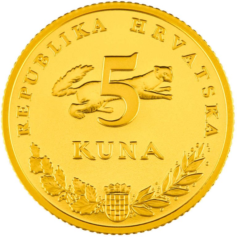Hrvatski zlatnik 5 kuna mrki medvjed
