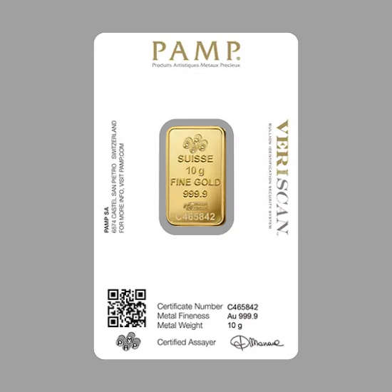 Zlatna poluga 10 grama PAMP
