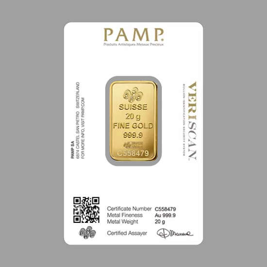 Zlatna poluga 20 grama PAMP