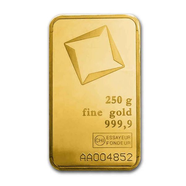 Kovana zlatna poluga 250 grama Valcambi