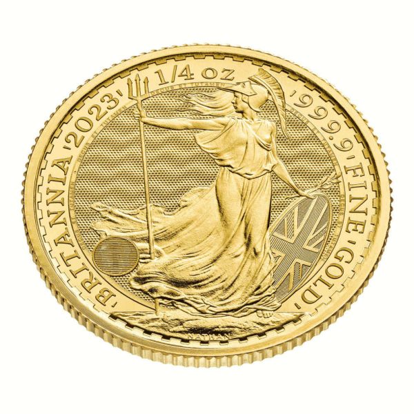Zlatnik 25 funti GBP četvrtina unce Britannia Charles III stražnja strana (avers)