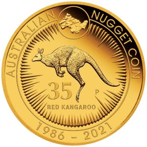 Zlatnik 35 godina zlatnik Nugget Klokan Kangaroo, 1986-2021, Australija
