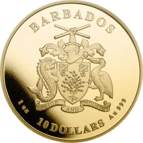 Zlatnik Morski konjic, Barbados, 1 unca, 31.103 grama, 2023