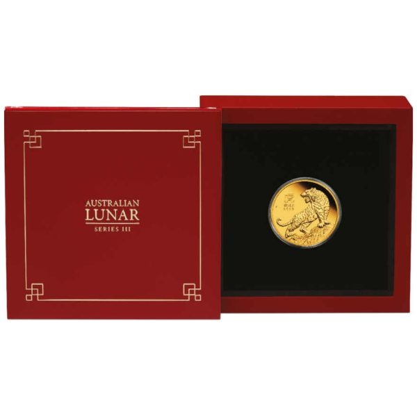 Zlatnik Kineska lunarna godina Tigar, u ukrasnoj poklon kutiji, 1/4oz, četvrtina unce, Australija, Perth Mint, 2022
