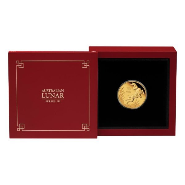 Zlatnik Kineska lunarna godina Zec četvrtina unce (1/4 oz), 2023, Australija u originalnoj ukrasnoj poklon kutiji