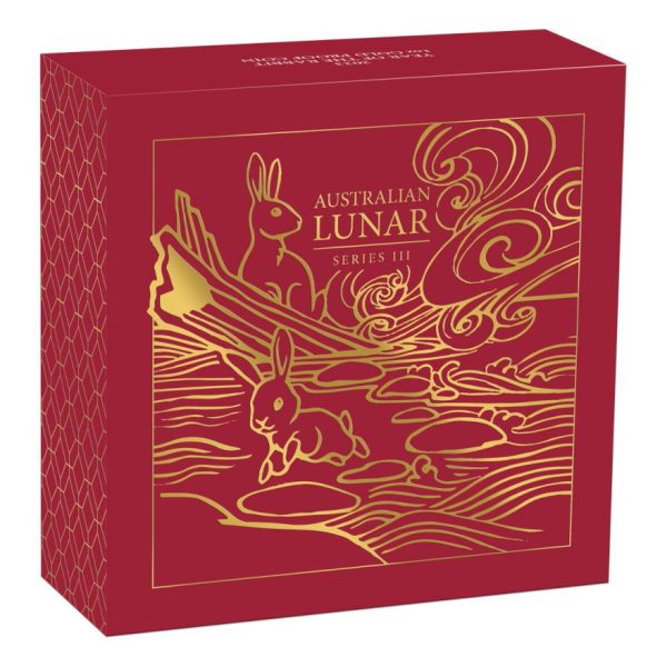 Originalna ukrasna poklon kutija za zlatnik Zec Kineska Lunarna godina, Australija, 1 unca, godina 2023