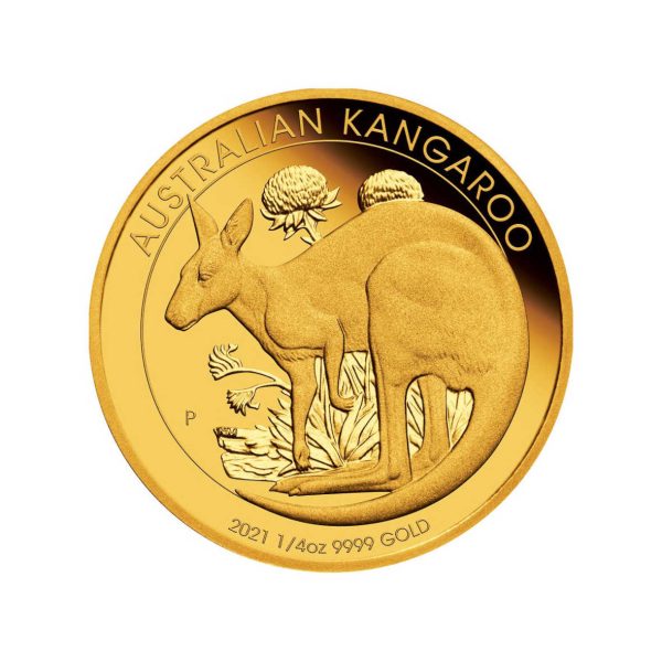 Zlatnik Klokan Kangaroo, 1/4 oz, 7.77 grama, Australija, 2021