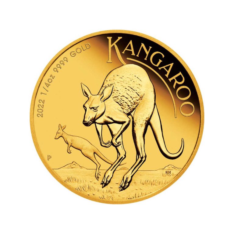 Zlatnik Klokan Kangaroo, 1/4 oz, 7.77 grama, Australija, 2022