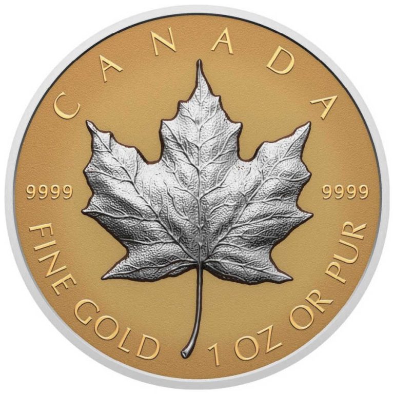 Zlatnik Javorov list (Maple Leaf) vrlo duboki reljef motiva (ultra high relief), 1 unca, 31.103 grama, Kanada, numizmatika