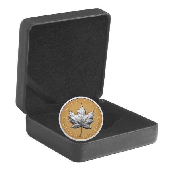 Zlatnik Javorov list (Maple Leaf) vrlo duboki reljef motiva (ultra high relief), 1 unca, 31.103 grama, Kanada, numizmatika