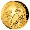 Zlatnik Klokan (Kangaroo), duboki reljef, 1 unca, 100 AUD, Australija, stražnja strana, revers