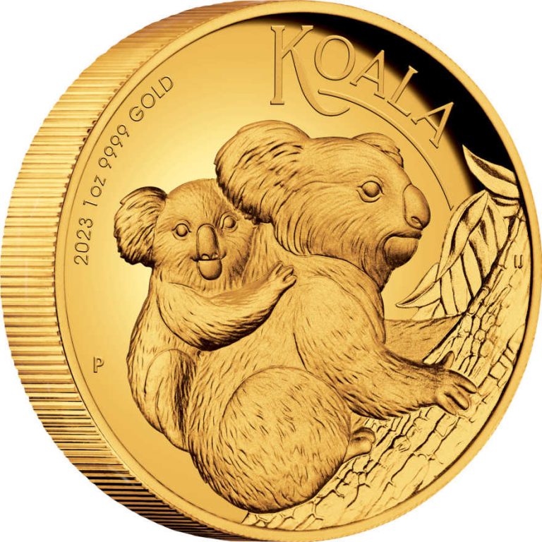Zlatnik Australska koala, 1 oz, visoki reljef, Australija, 2023