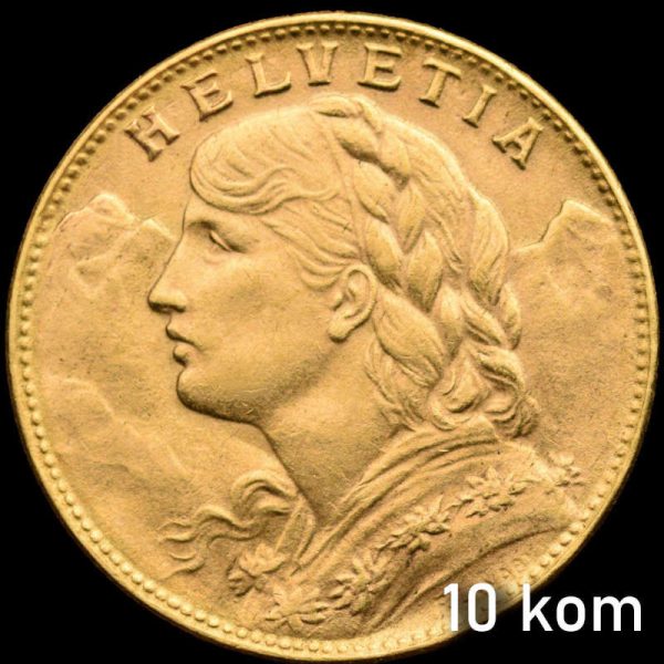 Zlatnik Vreneli, akcijska cijena za 10 komada