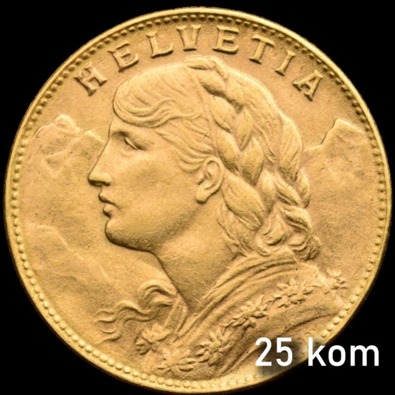 Zlatnik Vreneli, akcija 25 komada