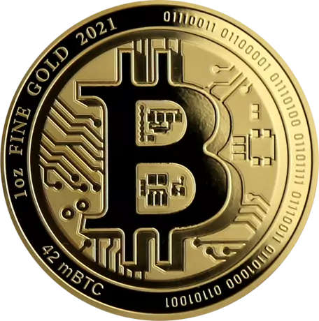 Zlatnik Bitcoin, 1 unca, 31.103 grama, 2021
