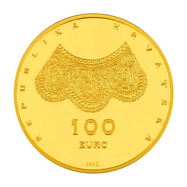 Zlatnik Čipkarstvo nominala 100 eura, 1 unca, 2023, Hrvatska