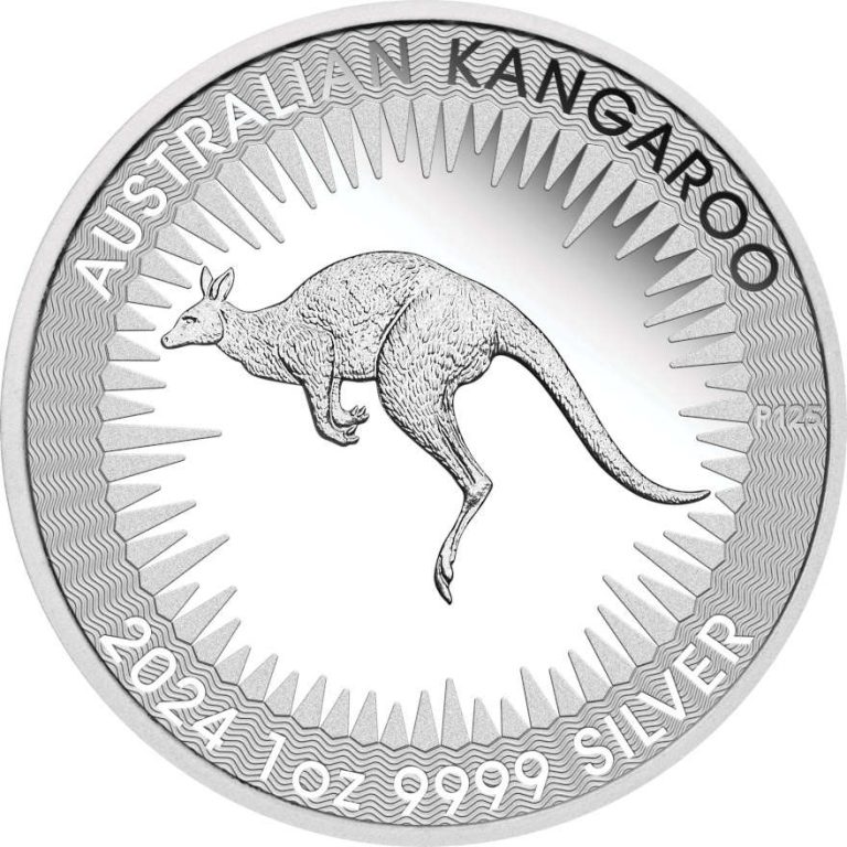 NUMIZMATIKA: Srebrnjak "Klokan" (Kangaroo), 1 unca, polirana ploča, Australija, 2024 Srebrnjak Kangaroo 2024 1 unca prednja