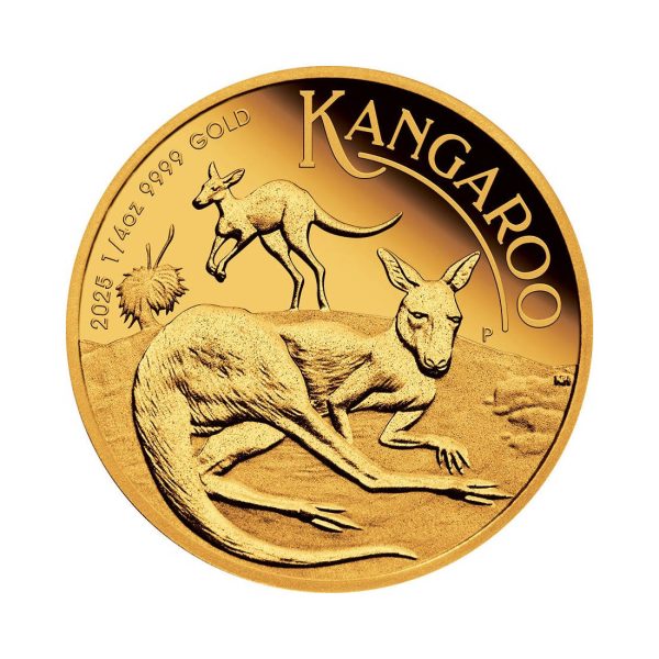 Numizmatički zlatnik 25aud Klokan Kangaroo, polirana ploča, Australija, 2025, prednja strana