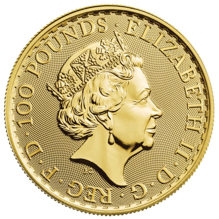 Zlatnik 100 funti Britannia Elizabeth II od jedne unce (31,103 grama)