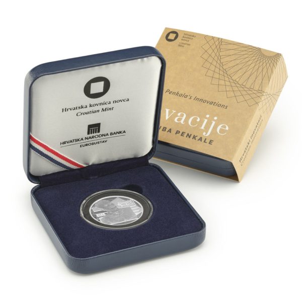 Srebrnjak Inovacije Slavoljub Penkala 100 eur, 1 oz, Hrvatska Numizmatika, 2025, u poklon kutiji
