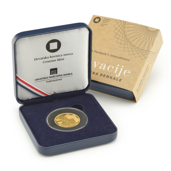 Zlatnik Inovacije Slavoljub Penkala 100 eur, 1 oz, Hrvatska Numizmatika, 2025, u ukrasnoj poklon kutiji