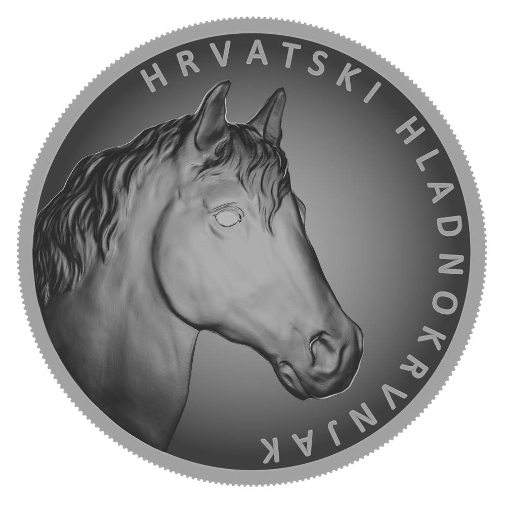 Srebrnjak Hrvatski konj hladnokrvnjak 1oz 4eur Hrvatska 2025 prednja strana