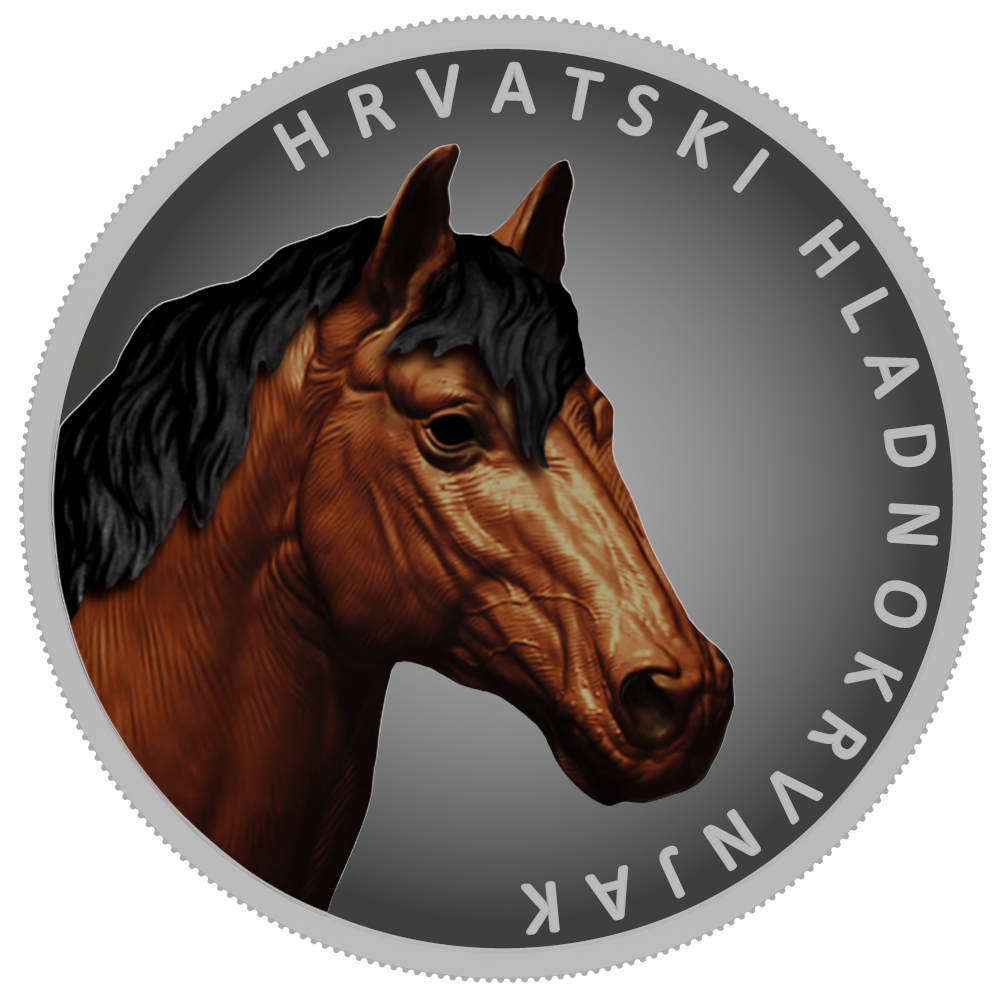 Srebrnjak Hrvatski konj hladnokrvnjak 5oz 8eur Hrvatska 2025 prednja strana