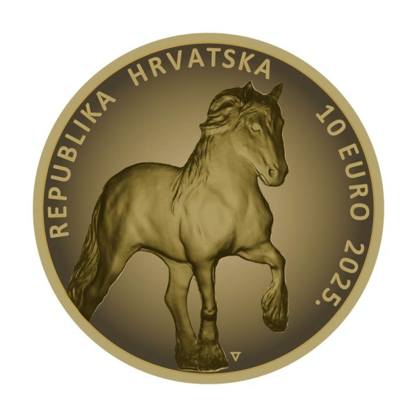 NUMIZMATIKA: Zlatnik "Hrvatski konj hladnokrvnjak", nominala 10 eura, masa 1/16 unce (1,94g), Hrvatska, 2025 - Slika 2