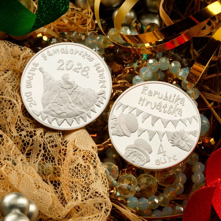 Srebrnjak 200. obljetnica Samoborski fašnik, 4 eur, 1oz, Hrvatska, 2026