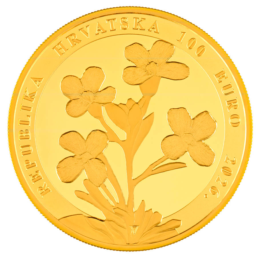 NUMIZMATIKA: Zlatnik "Kraljica Jelena Slavna", nominala 100 €, ukupna masa 1 unca, Hrvatska, 2026, iskovan u svega 100 primjeraka - Slika 2