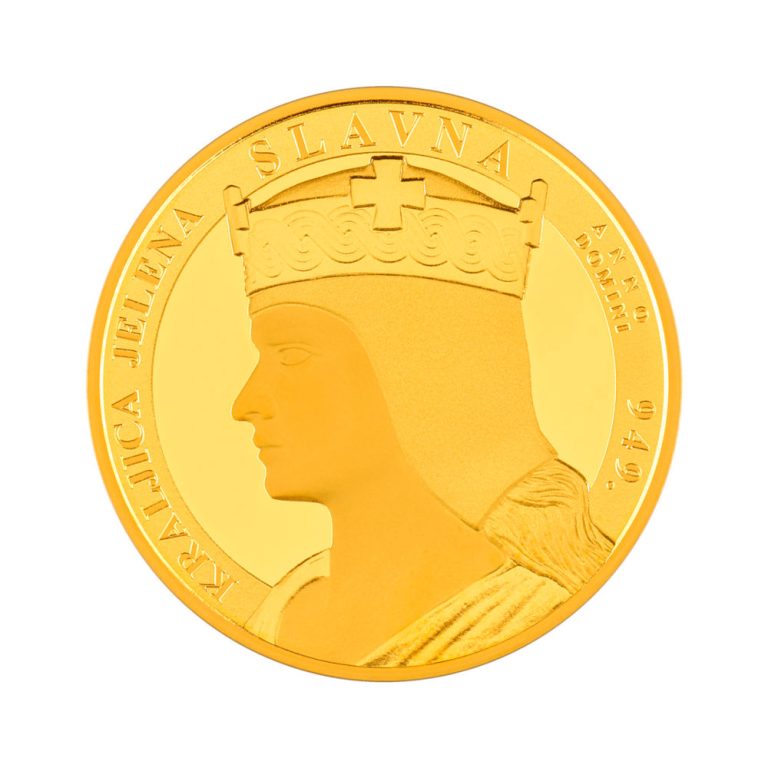 Zlatnik 25 eur Kraljica Jelena Slavna, 1/4 unca, Hrvatska, 2026, prednja strana (avers)