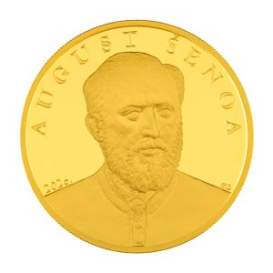 Zlatnik 100 eura August Šenoa, serija Hrvatska književnost, 1 unca, Hrvatska, 2026, prednja strana