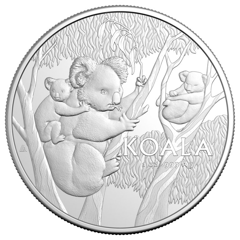 Srebrnjak 1aud Koala Royal Australian Mint 1oz 2026 Australija, prednja strana