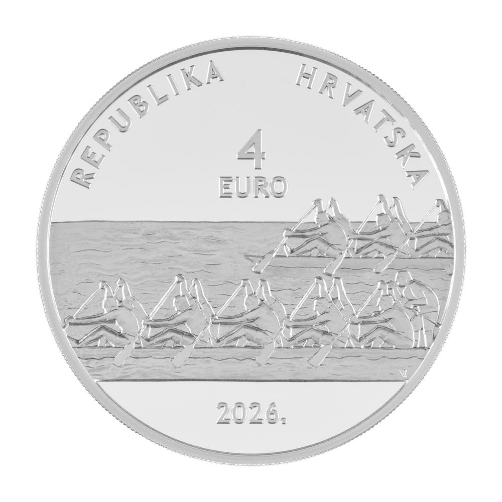 Srebrnjak 4 eur Neretvanska lađa, 1oz, Hrvatska, 2026, prednja strana