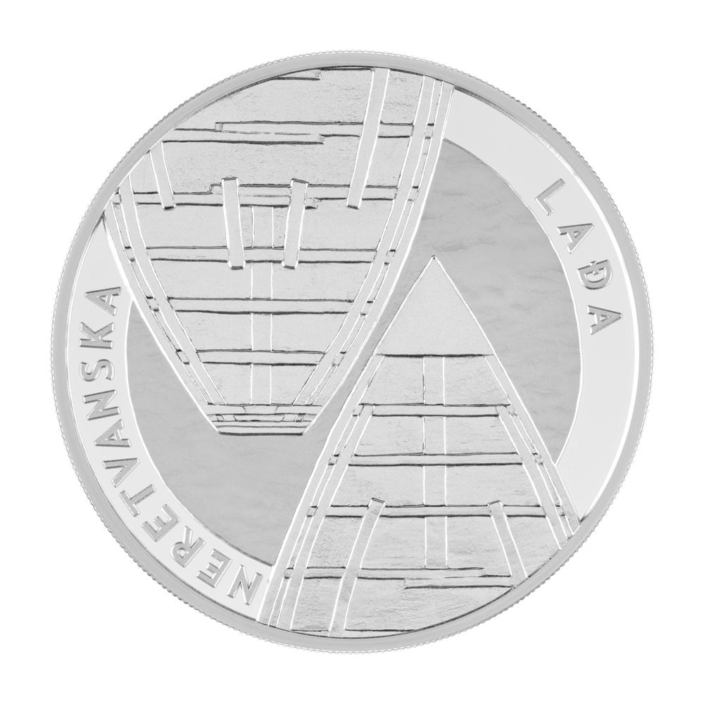 Srebrnjak 4 eur Neretvanska lađa, 1oz, Hrvatska, 2026, straznja strana