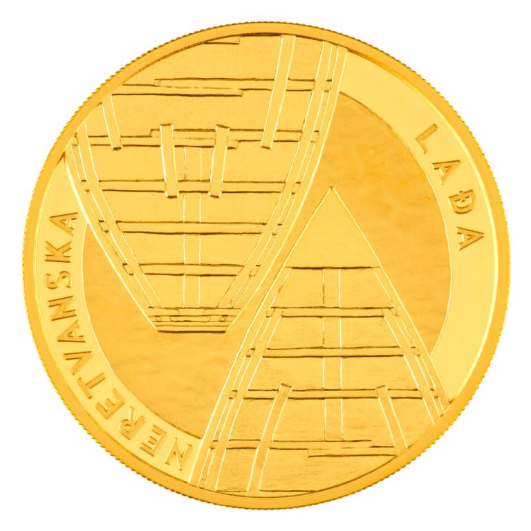 Zlatnik 100 eura Neretvanska lađa, 1oz, Hrvatska 2026, prednja strana