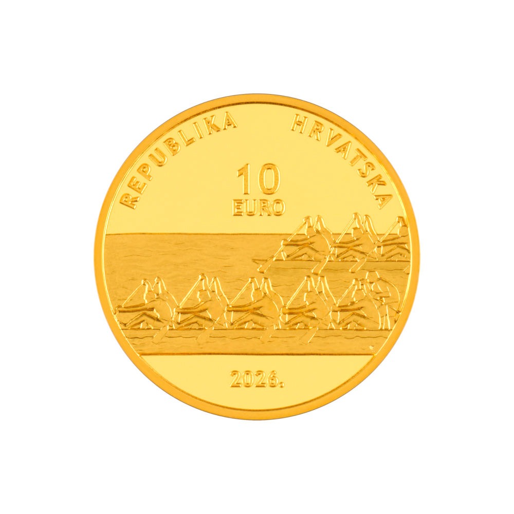NUMIZMATIKA: Zlatnik "Neretvanska lađa" 10 eura, 1/16 unce (1,94 grama), Hrvatska, 2026 - Slika 2
