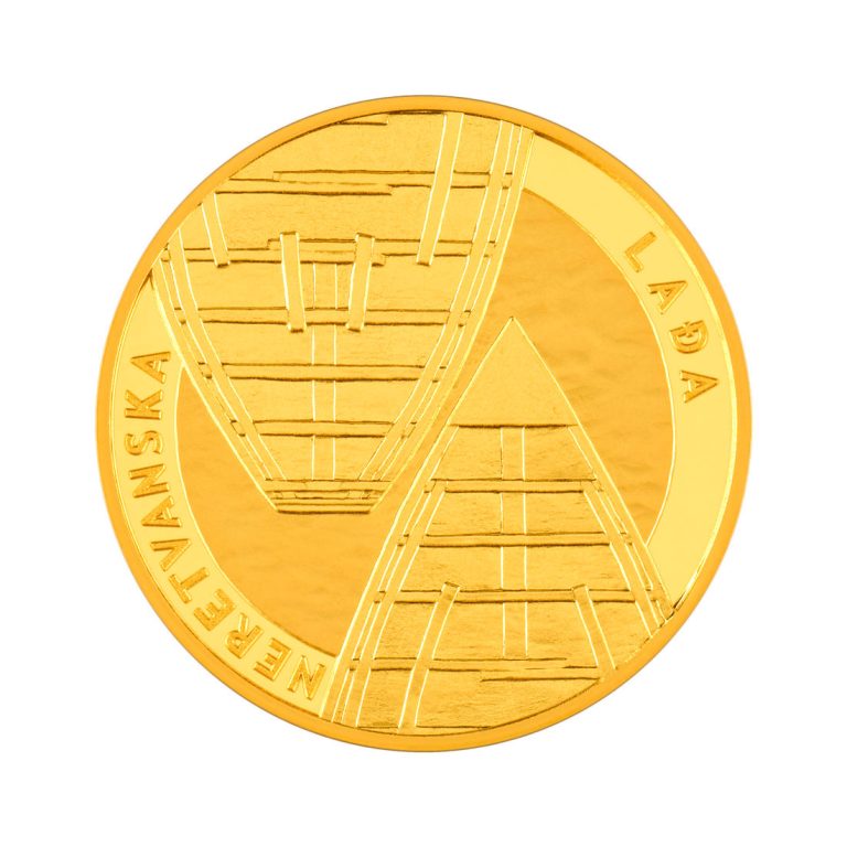 Zlatnik 25 eura Neretvanska lađa, 1/4oz, Hrvatska 2026, prednja strana