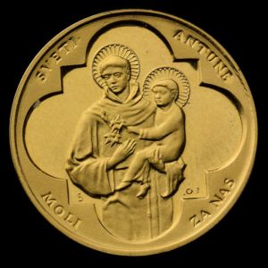 Zlatna medalja Sveti Antun moli za nas, Hrvatska, 1,75 grama